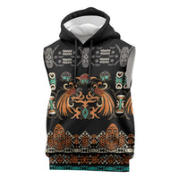 Black Batik Papua-inspired Pattern Sleeveless Hoodie - Polynesian Pride