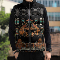Black Batik Papua-inspired Pattern Sleeveless Puffer Jacket - Polynesian Pride