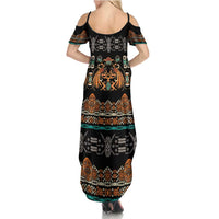 Black Batik Papua-inspired Pattern Summer Maxi Dress - Polynesian Pride