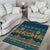 Dark Cyan Blue Batik Papua-inspired Pattern Area Rug - Polynesian Pride