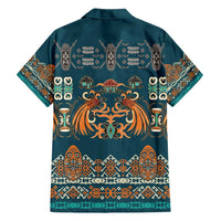 Dark Cyan Blue Batik Papua-inspired Pattern Family Matching Long Sleeve Bodycon Dress and Hawaiian Shirt - Polynesian Pride