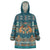 Dark Cyan Blue Batik Papua-inspired Pattern Wearable Blanket Hoodie - Polynesian Pride