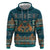 Dark Cyan Blue Batik Papua-inspired Pattern Zip Hoodie - Polynesian Pride