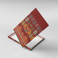 Oxblood Batik Papua-inspired Pattern Canvas Wall Art - Polynesian Pride