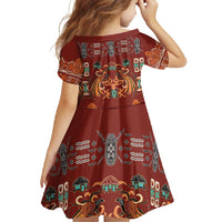 Oxblood Batik Papua-inspired Pattern Family Matching Mermaid Dress and Hawaiian Shirt - Polynesian Pride