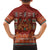 Oxblood Batik Papua-inspired Pattern Family Matching Off The Shoulder Long Sleeve Dress and Hawaiian Shirt - Polynesian Pride