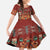 Oxblood Batik Papua-inspired Pattern Family Matching Off The Shoulder Long Sleeve Dress and Hawaiian Shirt - Polynesian Pride