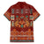 Oxblood Batik Papua-inspired Pattern Family Matching Off Shoulder Maxi Dress and Hawaiian Shirt - Polynesian Pride