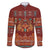 Oxblood Batik Papua-inspired Pattern Family Matching Off Shoulder Maxi Dress and Hawaiian Shirt - Polynesian Pride