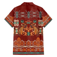 Oxblood Batik Papua-inspired Pattern Family Matching Tank Maxi Dress and Hawaiian Shirt - Polynesian Pride