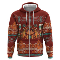 Oxblood Batik Papua-inspired Pattern Hoodie - Polynesian Pride