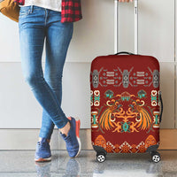 Oxblood Batik Papua-inspired Pattern Luggage Cover - Polynesian Pride