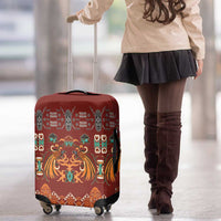 Oxblood Batik Papua-inspired Pattern Luggage Cover - Polynesian Pride