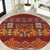 Oxblood Batik Papua-inspired Pattern Round Carpet - Polynesian Pride