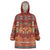 Oxblood Batik Papua-inspired Pattern Wearable Blanket Hoodie - Polynesian Pride