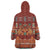 Oxblood Batik Papua-inspired Pattern Wearable Blanket Hoodie - Polynesian Pride