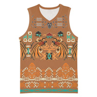 Terracotta Batik Papua-inspired Pattern Basketball Jersey - Polynesian Pride