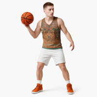Terracotta Batik Papua-inspired Pattern Basketball Jersey - Polynesian Pride
