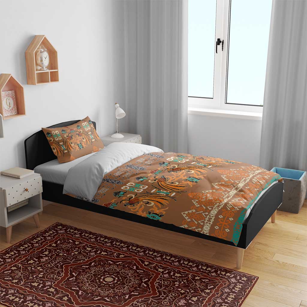 Terracotta Batik Papua-inspired Pattern Bedding Set - Polynesian Pride