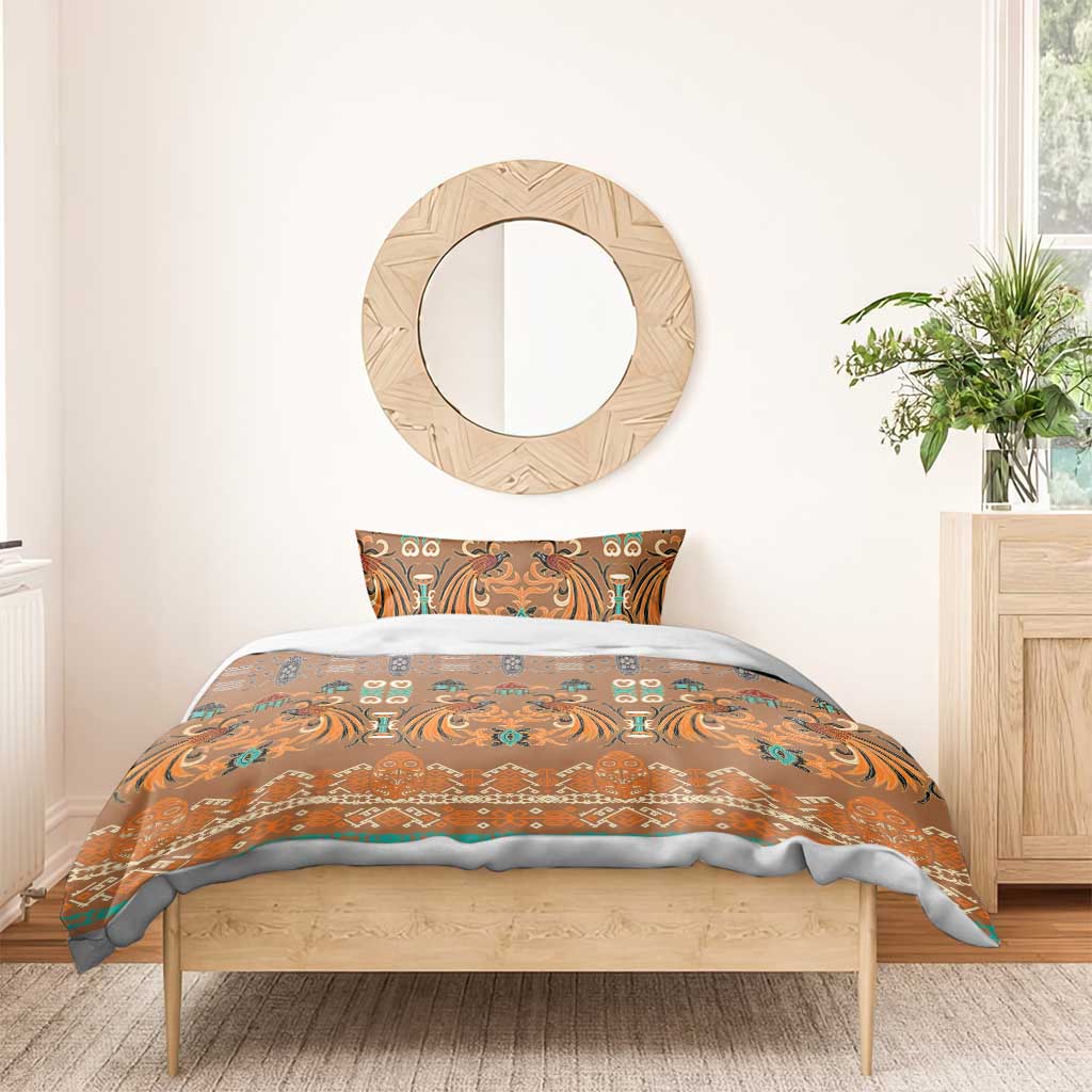 Terracotta Batik Papua-inspired Pattern Bedding Set - Polynesian Pride