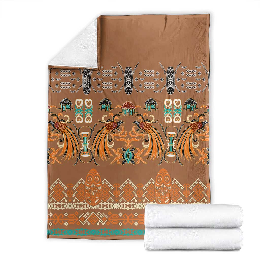 Terracotta Batik Papua-inspired Pattern Blanket - Polynesian Pride