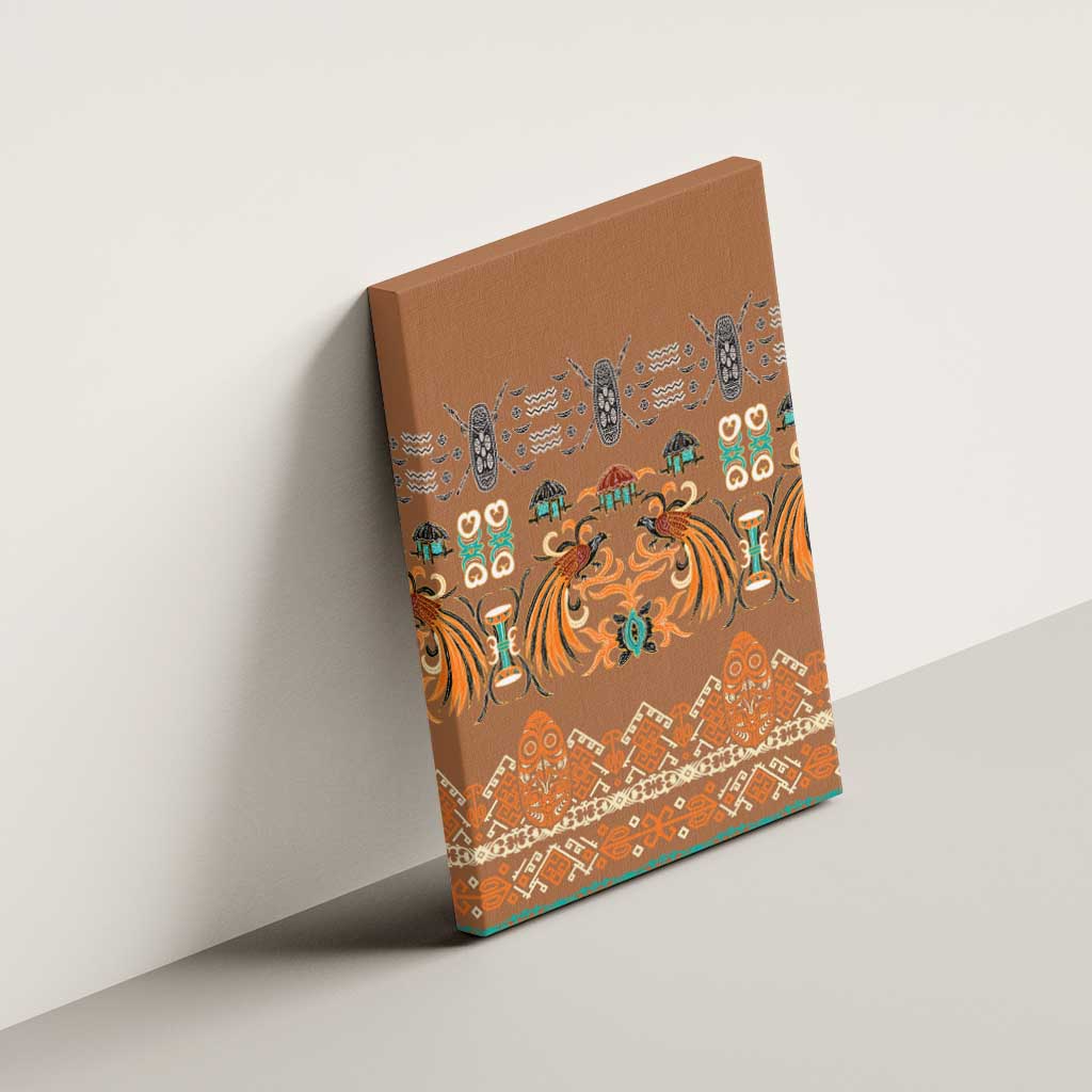 Terracotta Batik Papua-inspired Pattern Canvas Wall Art - Polynesian Pride