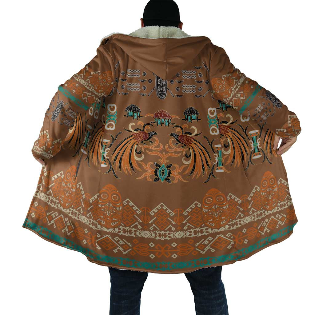 Terracotta Batik Papua-inspired Pattern Cloak - Polynesian Pride