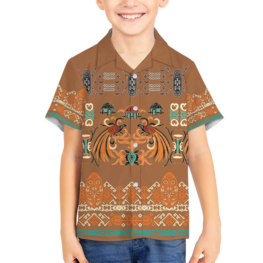 Terracotta Batik Papua-inspired Pattern Family Matching Puletasi and Hawaiian Shirt - Polynesian Pride