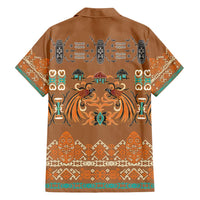 Terracotta Batik Papua-inspired Pattern Family Matching Tank Maxi Dress and Hawaiian Shirt - Polynesian Pride
