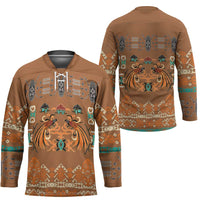 Terracotta Batik Papua-inspired Pattern Hockey Jersey - Polynesian Pride