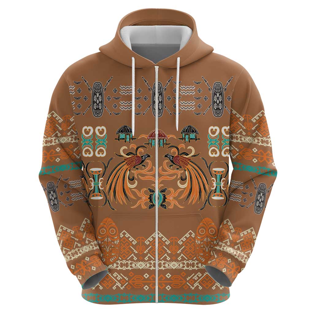 Terracotta Batik Papua-inspired Pattern Hoodie - Polynesian Pride