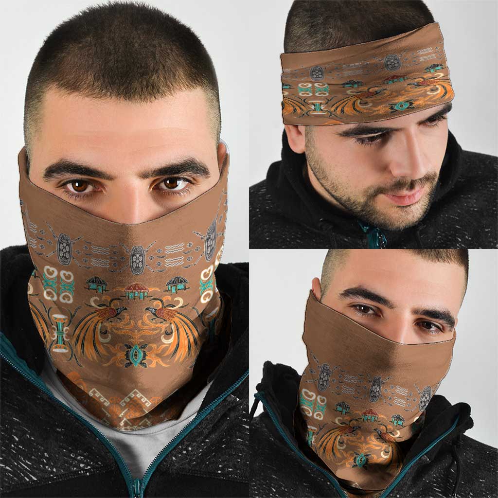 Terracotta Batik Papua-inspired Pattern Neck Gaiter LT9
