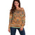 Terracotta Batik Papua-inspired Pattern Off Shoulder Sweater - Polynesian Pride