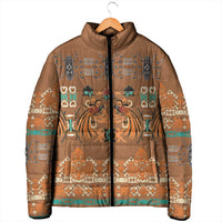 Terracotta Batik Papua-inspired Pattern Padded Jacket - Polynesian Pride