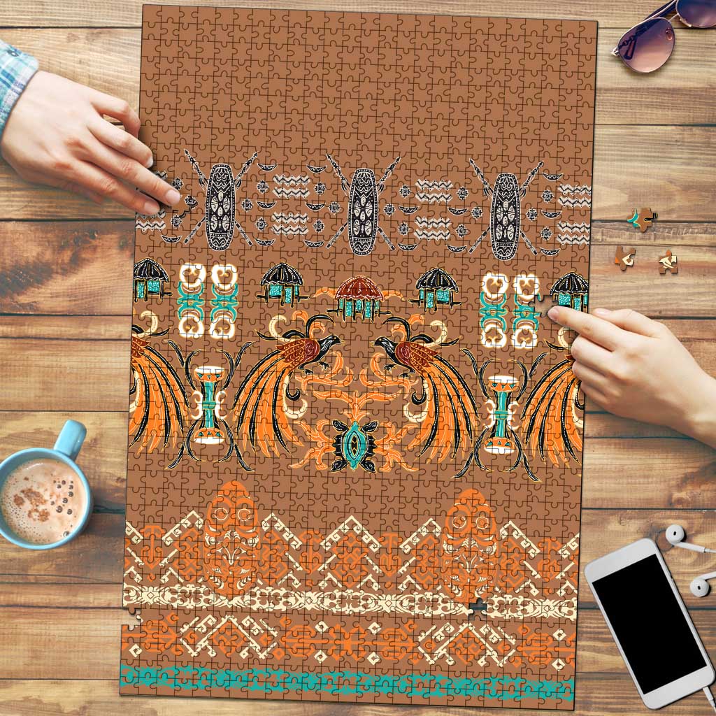 Terracotta Batik Papua-inspired Pattern Puzzle - Polynesian Pride