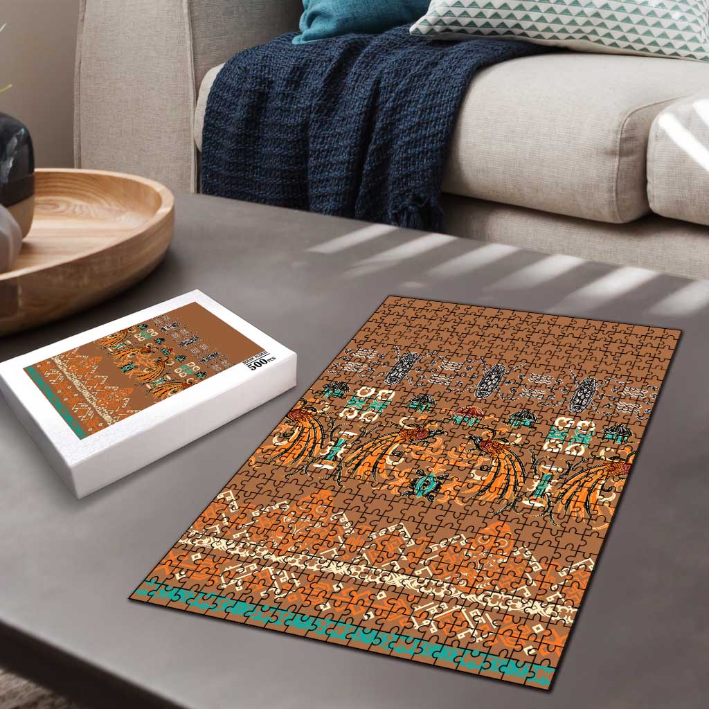 Terracotta Batik Papua-inspired Pattern Puzzle - Polynesian Pride