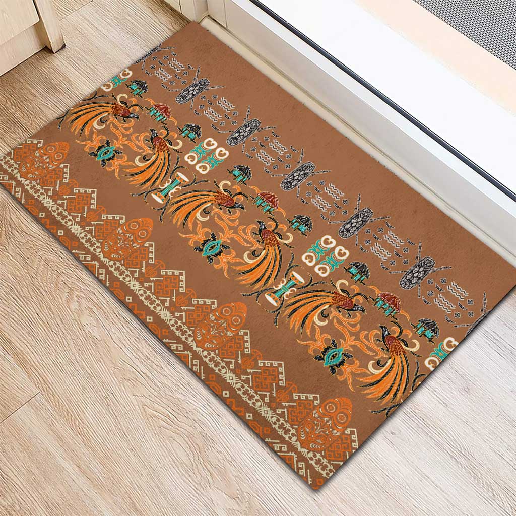 Terracotta Batik Papua-inspired Pattern Rubber Doormat - Polynesian Pride