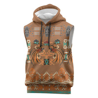 Terracotta Batik Papua-inspired Pattern Sleeveless Hoodie - Polynesian Pride