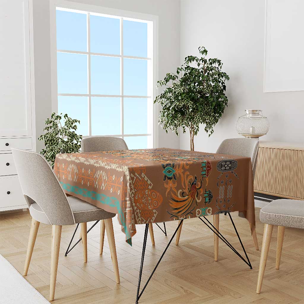 Terracotta Batik Papua-inspired Pattern Tablecloth - Polynesian Pride