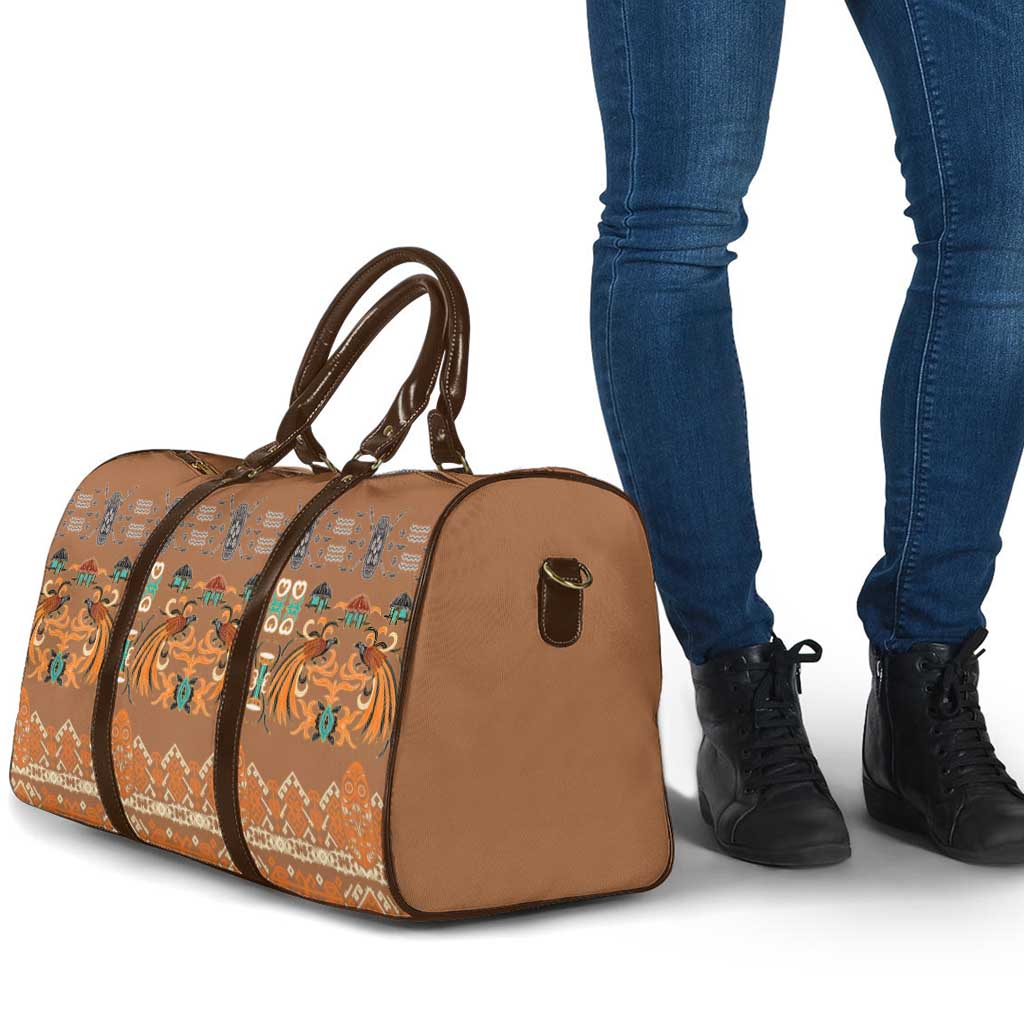 Terracotta Batik Papua-inspired Pattern Travel Bag - Polynesian Pride