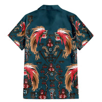 Dark Cyan Blue Bird of Batik Papua Family Matching Mermaid Dress and Hawaiian Shirt Exotic Natural Wealth of Papua LT9 - Polynesian Pride