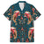 Dark Cyan Blue Bird of Batik Papua Family Matching Off The Shoulder Long Sleeve Dress and Hawaiian Shirt Exotic Natural Wealth of Papua - Polynesian Pride