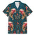 Dark Cyan Blue Bird of Batik Papua Family Matching Off Shoulder Maxi Dress and Hawaiian Shirt Exotic Natural Wealth of Papua - Polynesian Pride
