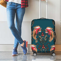 Dark Cyan Blue Bird of Batik Papua Luggage Cover Exotic Natural Wealth of Papua LT9 - Polynesian Pride