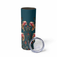 Dark Cyan Blue Bird of Batik Papua Skinny Tumbler Exotic Natural Wealth of Papua LT9 - Polynesian Pride