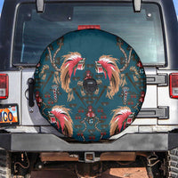 Dark Cyan Blue Bird of Batik Papua Spare Tire Cover Exotic Natural Wealth of Papua LT9 Blue - Polynesian Pride