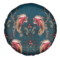Dark Cyan Blue Bird of Batik Papua Spare Tire Cover Exotic Natural Wealth of Papua LT9 - Polynesian Pride