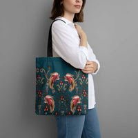 Dark Cyan Blue Bird of Batik Papua Tote Bag Exotic Natural Wealth of Papua LT9 - Polynesian Pride