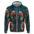 Dark Cyan Blue Bird of Batik Papua Zip Hoodie Exotic Natural Wealth of Papua - Polynesian Pride