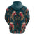 Dark Cyan Blue Bird of Batik Papua Zip Hoodie Exotic Natural Wealth of Papua - Polynesian Pride